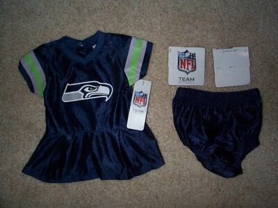 (2025-2026) Seahawks CHEERLEADER nfl INFANT BABY Jersey Dress 3-6M 3-6 Months