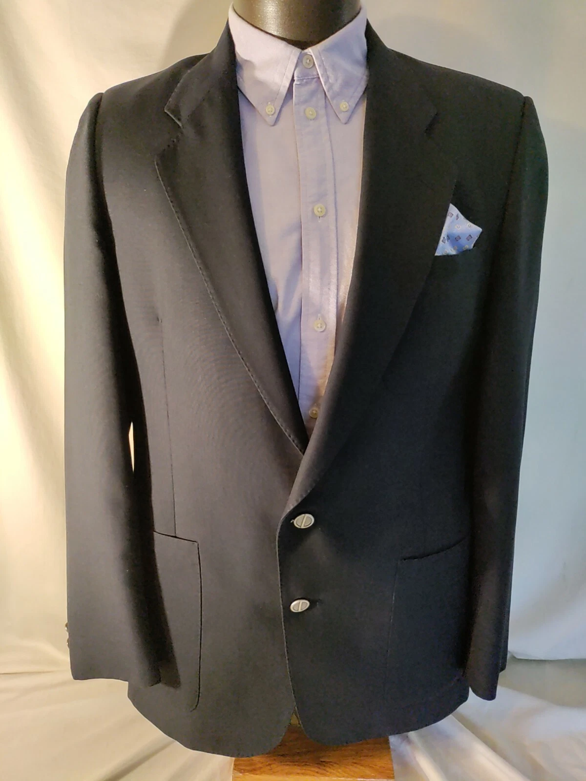 Giacca cappotto sportivo Christian Dior blu navy due bottoni poliestere pettinato vintage 40L RARA