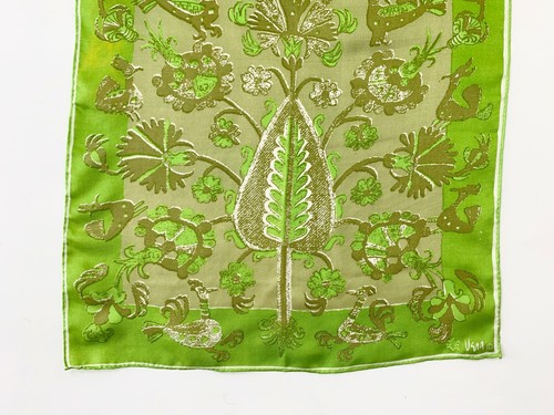 Vintage 1960s VERA Silk Scarf Neumann Rectangle Ladybug Birds Flowers Japan - Picture 2 of 7