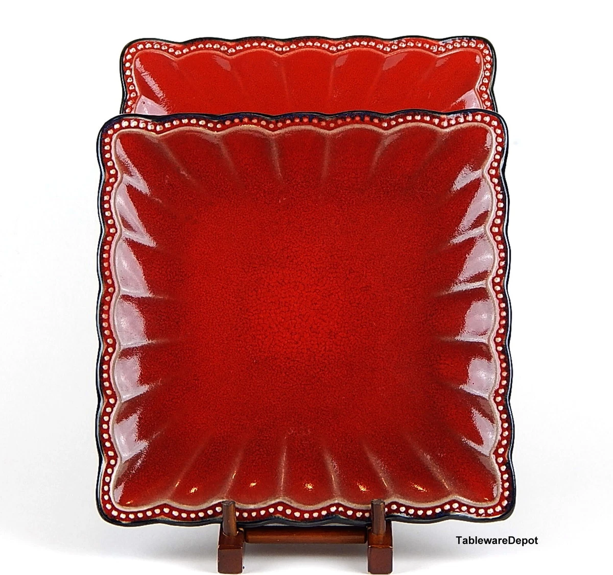 Black and red square plates cheap