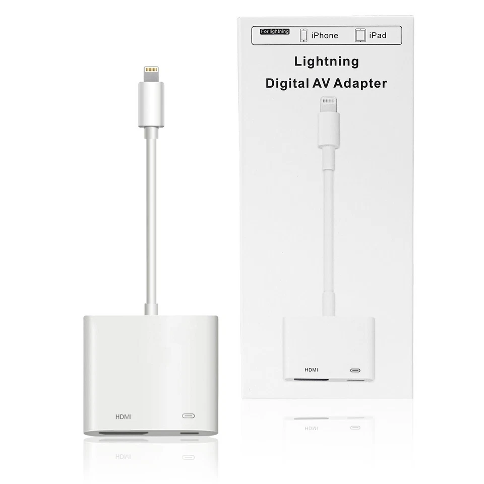 for iPhone 14/13/12/11 Pro Max, iPad to HDMI AV Adapter, Mirroring to TV Monitor - Image 2 of 4