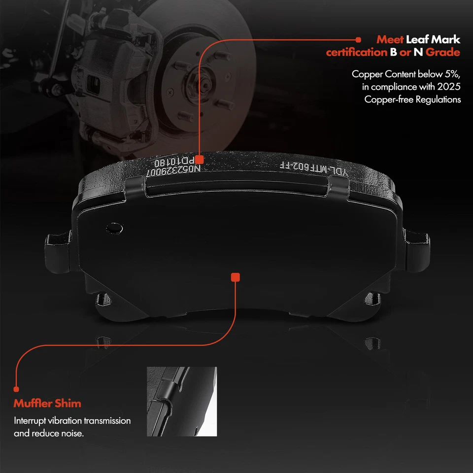 Rear Drilled Brake Rotors & Ceramic Brake Pads for Volkswagen Transporter 10-19 - Image 4 of 4