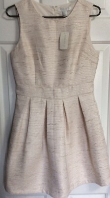 Forever 21 Essentials Dress Cream Gold Sleeveless Zip Women s Size Medium NWT