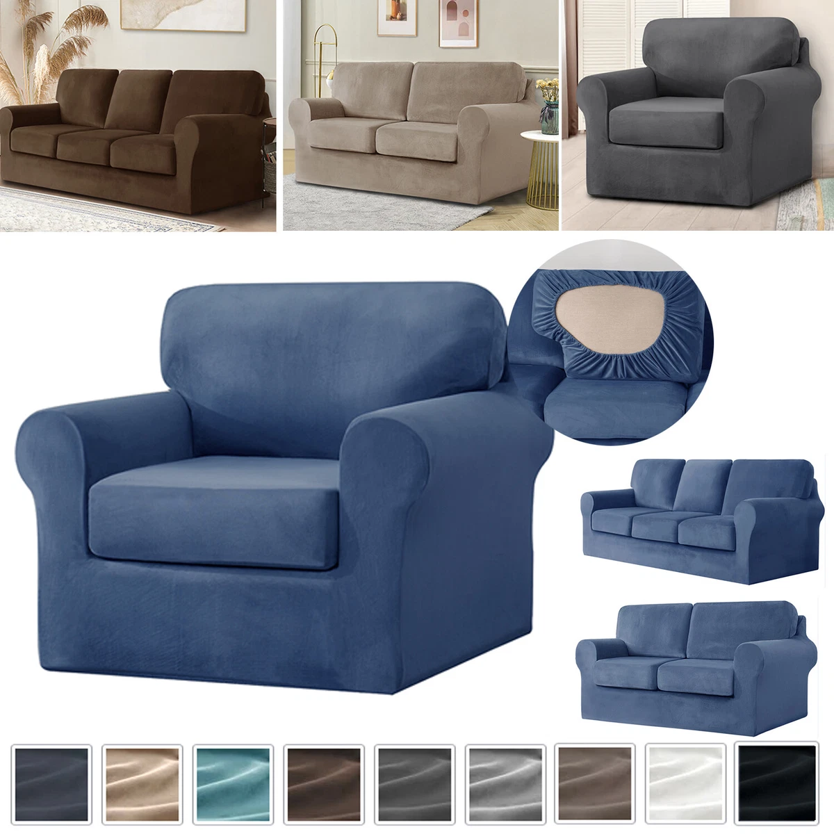 Couch covers with separate clearance cushions
