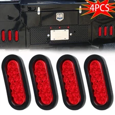 4pcs 6” LED Oval Stop Turn Signal Side Tail Brake Lights Truck Trailer Tractor