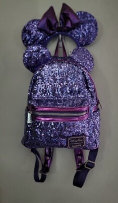 Loungefly Poison Purple Sequin Mini Backpack Disney Parks Loungefly New | Mercari main image 4