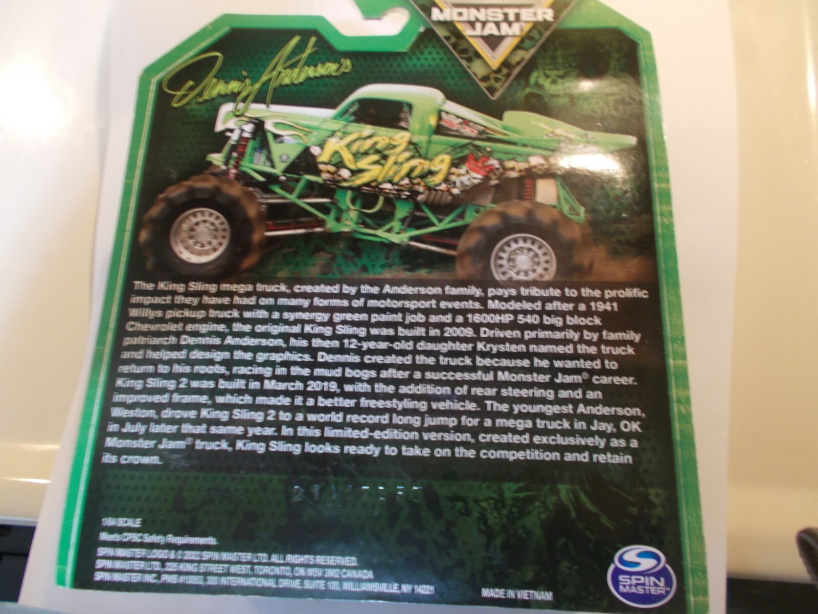 2023 MONSTER JAM LIMITED RARE ST PATRICKS DAY KING SLING LIMITED SHIPS