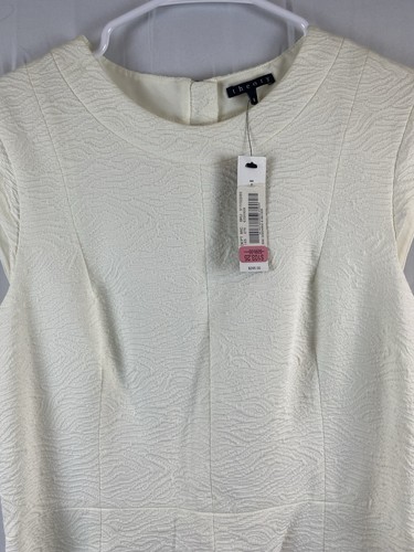 New Theory Textured White Sheath Dress Women’s Size 8 Back Zipper - Picture 7 of 12