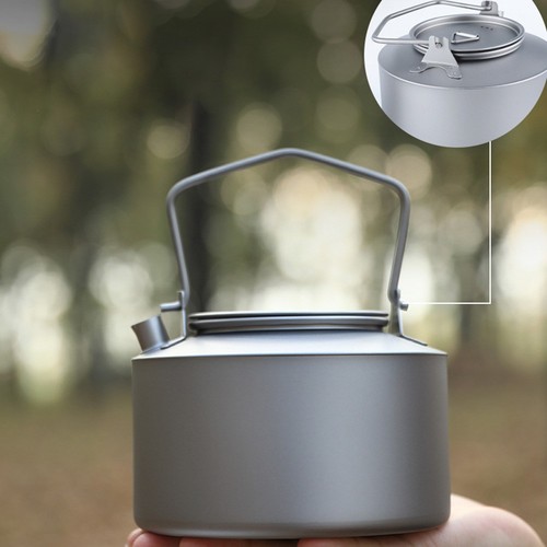 Hervidor de agua portátil Ti de 980 ml con mango plegable ideal para camping y senderismo - Imagen 12 de 28