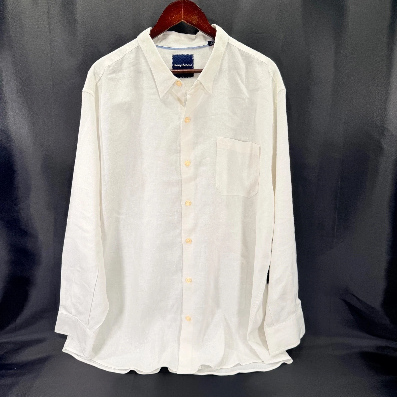 Tommy Bahama Linen/Polyester Men's Button Up Long Sleeve White Shirt Sz. XXL
Opens in a new window o