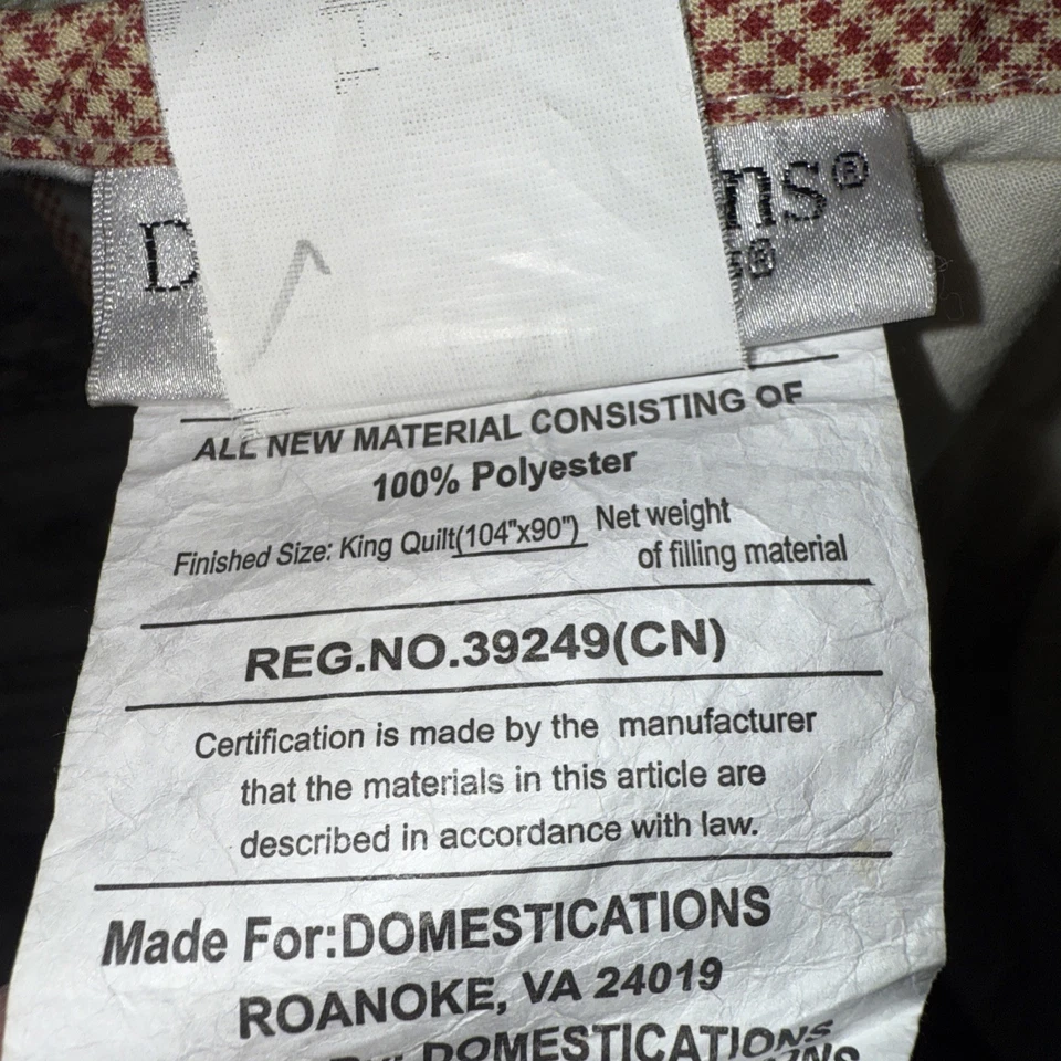 Domestications King Cottage Quilt Blanket Bedspread 2 Shams Floral Mauve Green - Image 4 of 4