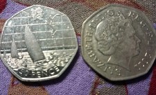 2011 Olympic Sailing 50p Circulated Coin.