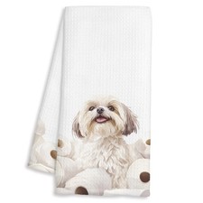 Funny Shih Tzu Hand Towels Bathroom Decor Dog Lovers Restroom 16x24 Inch