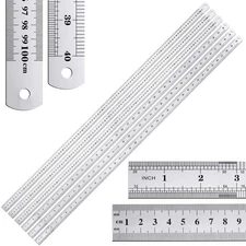 6 Pieces Bulk Metal Yard Stick Large Stainless Steel Ruler Rule Measure Strai...