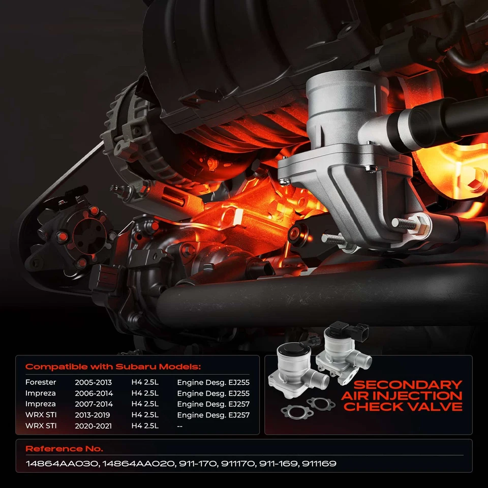 2x Válvula de retención de bomba de inyección de aire secundaria izquierda y derecha para Subaru Impreza WRX STI Foto 3 de 4