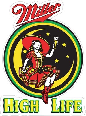 Miller High Life Beer Sticker Vinyl Decal | Different Sizes - Outdoor