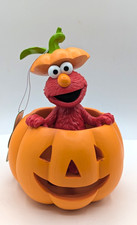 Elmo in Pumpkin Decoration Halloween Porcelain New 9''