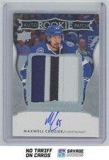 2024-25 UD The Cup Exquisite Auto Rookie Patch Maxwell Crozier /65 #EC-MA Tampa