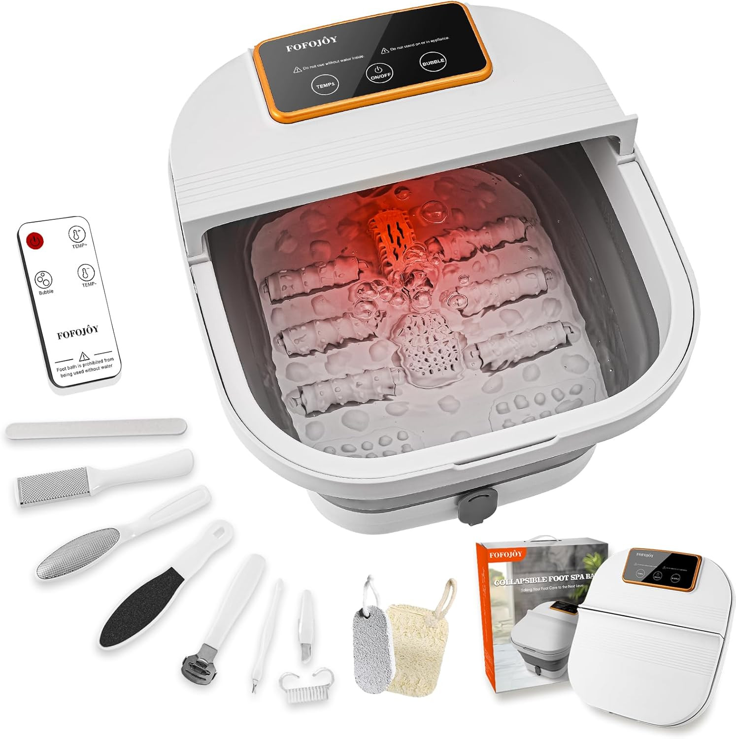 Collapsible Foot Spa with Heat and Remote Control, Massage R
