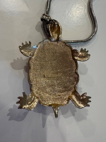 Vintage Eisenberg Signed Large Turtle Necklace and Earrings