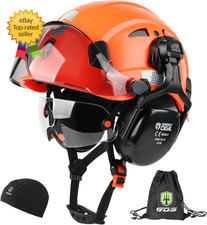 Hard Hat Safety Helmet with Visor and Ear Muffs Men Women Vented Work Hardhat