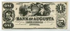 18-- $1 Augusta GA Georgia Obsolete Banknote One Dollar Bill UNC LG269
