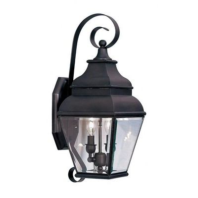2 Light Outdoor Wall Lantern in Farmhouse Style - 8 Inches wide by 21.5 Inches