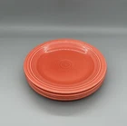 Homer Laughlin Fiesta Persimmon 4 Dinner Plates Orange 10.5" Retired Made in USA