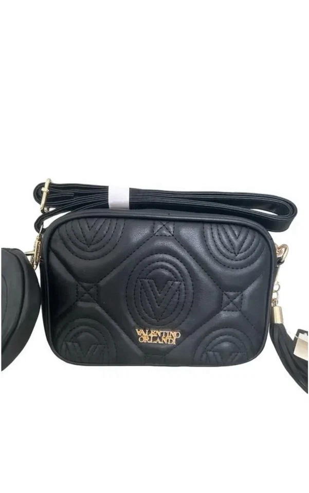 Bolso Bandolera Valentino Orlandi Cuero Vegano con Mini Cartera - Negro Foto 3 de 4