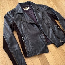 Michael Kors Leather Moto Jacket Womens 6 Bro...