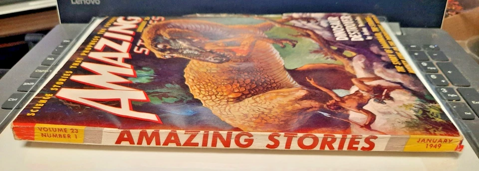 Amazing Stories Vol 23 #1 January 1949 Dinosaur Destroyer Vintage Pulp - Image 3 of 4