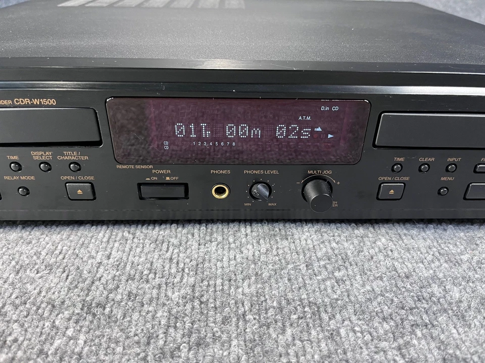 Denon CDR-W1500 Dual Deck CD Recorder PCM Audio W/ Remote-Manual-New Belts-WORKS - Image 4 of 4