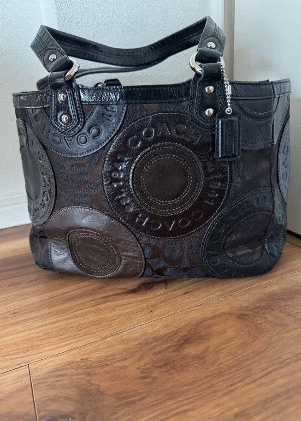 Authentic 2010 Coach brown patchwork canvas leath… - image 3