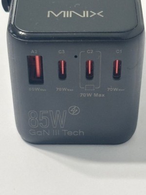 MINIX 85W Universal Travel Adapter, Gan III International Power Adapter, 3 USB-