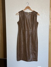 Calvin Klein Coated Animal Printed Sheath Dress Size 8