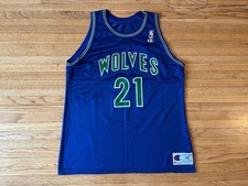 Minnesota Timberwolves Kevin Garnett Champion Jersey Mens 48 XL Vintage 90’s NBA