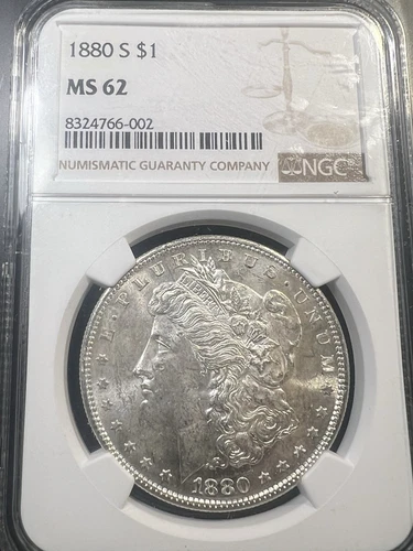 1880 S White Morgan Silver Dollar NGC Ms62👇🏻