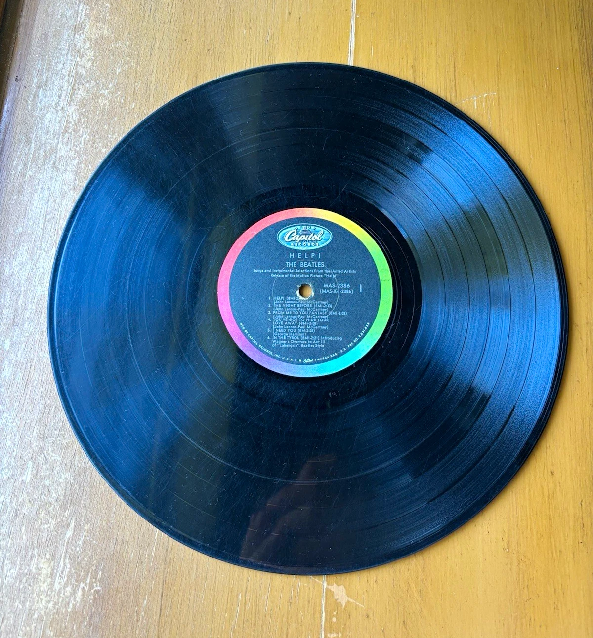 The Beatles Help! Capitol Records MAS-2386 12" Black Vinyl LP Record