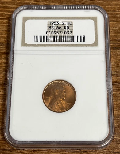 1953-S  1C Lincoln Wheat Penny Red NGC MS 66 RD