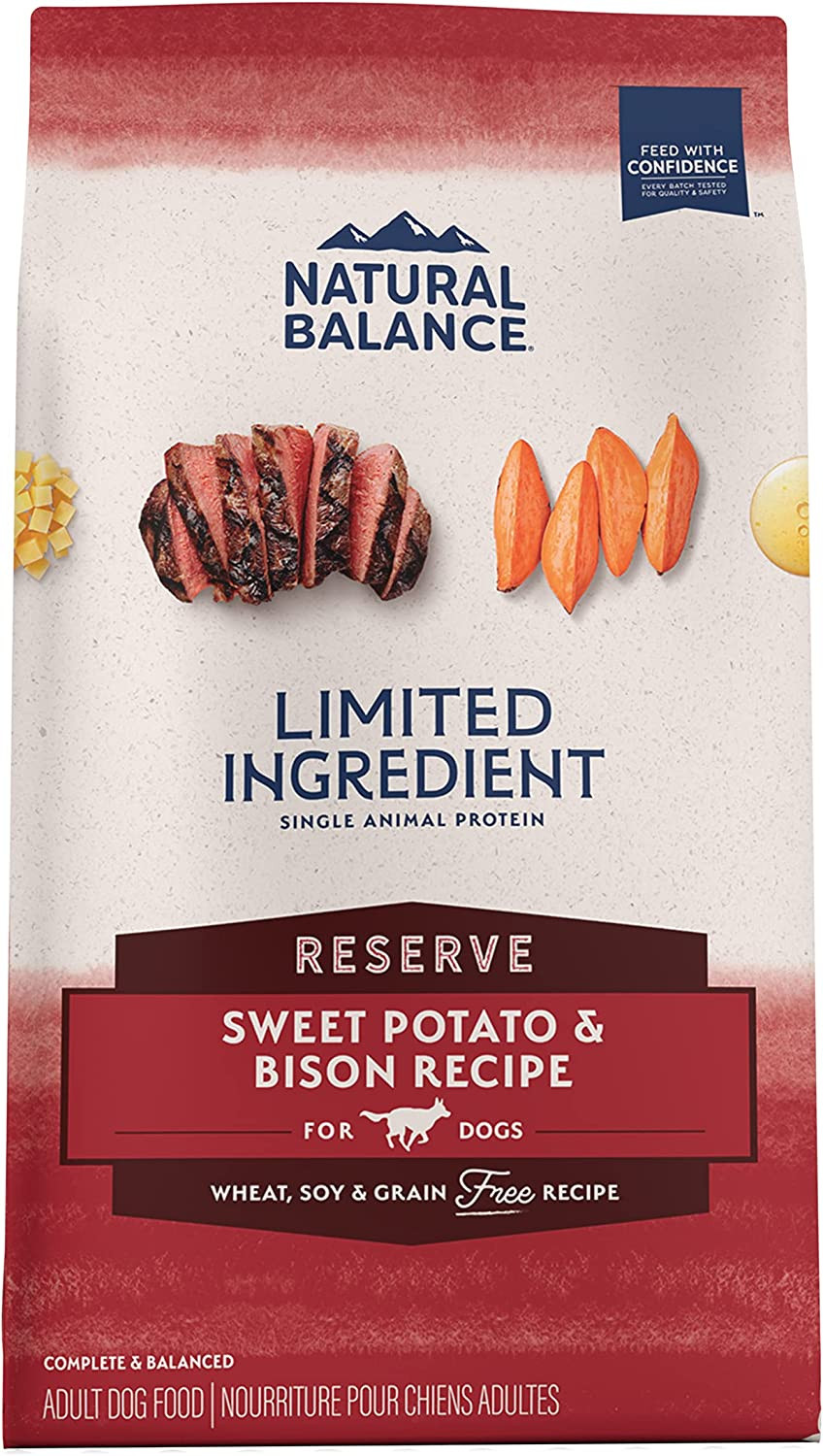 Limited Ingredient Adult Grain-Free Dry Dog Food,  Potato & Bison Recipe,4 Pound