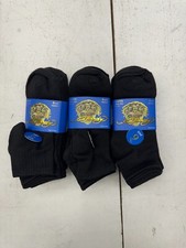Ed Hardy 18 Pair Black Quarter Socks Youth Size 9-3.5