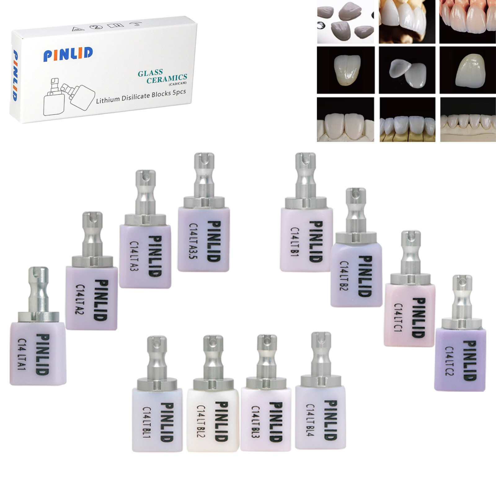 US Dental e.max C14 LT CAD CAM CEREC Block Glass Ceramic Lithium Dislicate Block