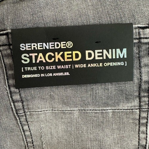Serenede Men's Noctis Stacked Gray Denim Jeans 32 Waist - Picture 7 of 14