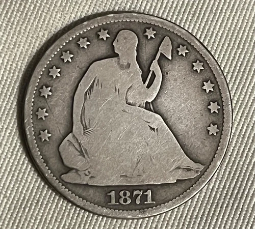 1871-s Seated Liberty Half dollar ,  G / VG