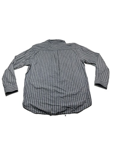 Timberland Mens Button Up Long Sleeve Striped Shirt Blue Sz XL-TEAR AT BOTTOM - Picture 2 of 12