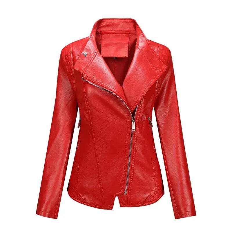 Women's Fashion Casual Leather Jacket eBay