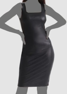 chinese dress ladies Commando Faux Leather Midi Skirt in Black main image 0