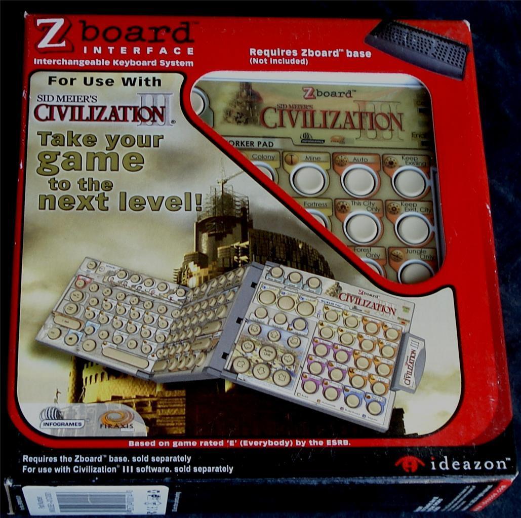 Ideazon / SteelSeries Zboard Sid Meier's Civilization 3 Keyset Interface - NEW