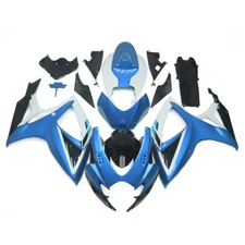 ABS Plastic Fairings for Suzuki GSXR600 750 K6 2006 2007 Blue White Bodywork 