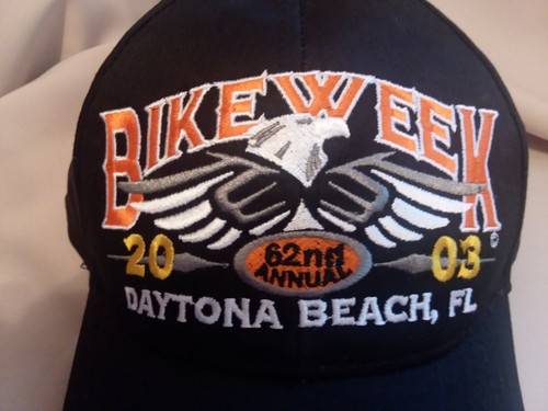 Daytona Beach 2003 Bike Week Motocicleta Sombrero Gorra de Pelota Negro Snap Back Nuevo con Etiquetas - Imagen 9 de 9